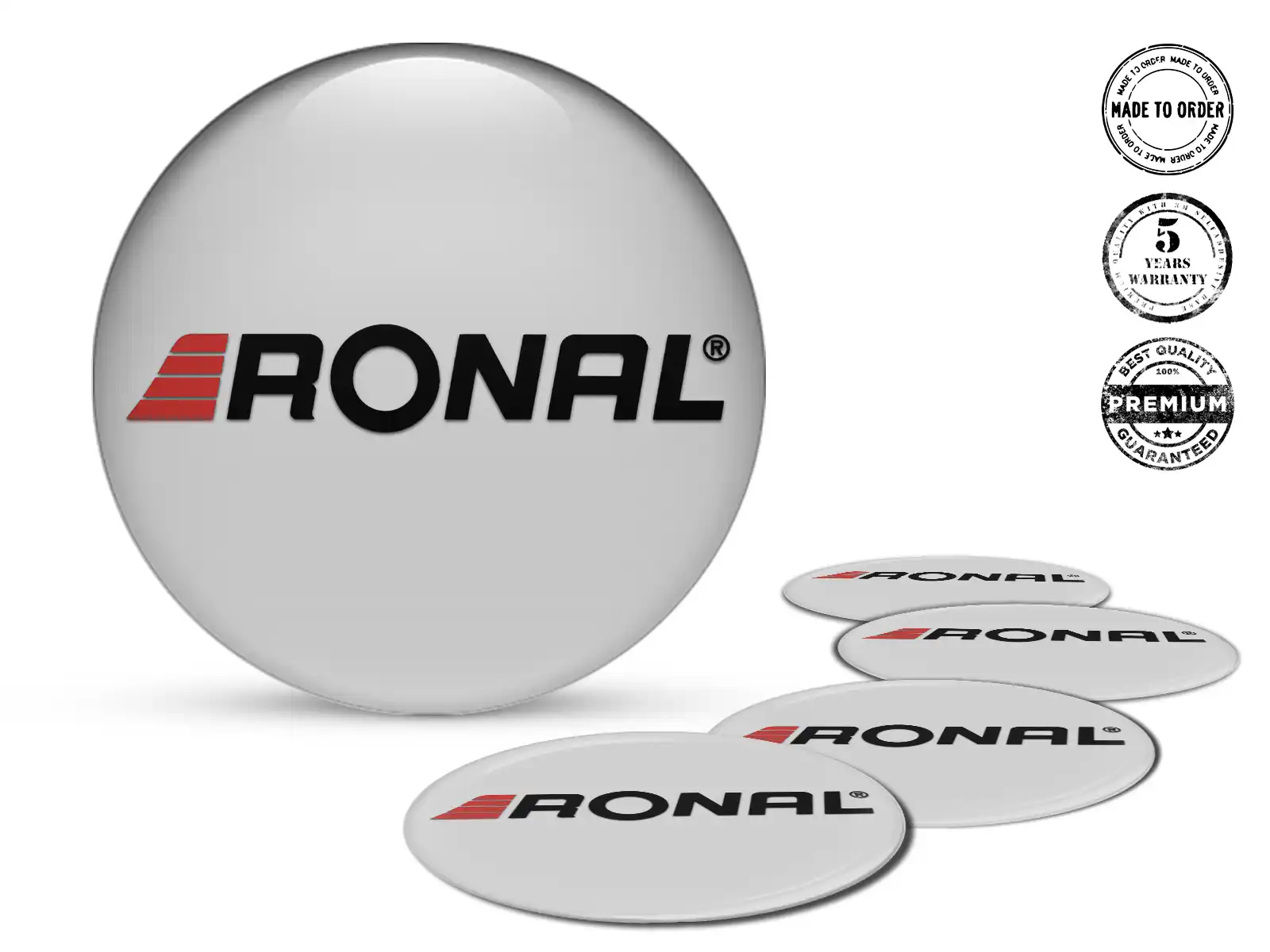 Ronal Etiqueta Bombada Estilo Insignias de Rueda Premium